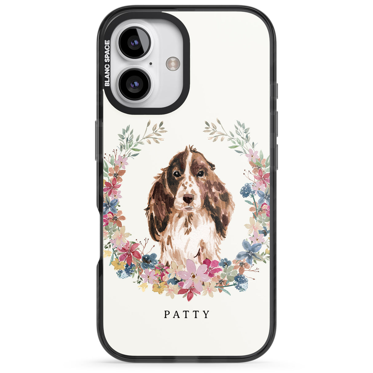 iPhone 16 Pro Max Personalised Brown Cocker Spaniel - Watercolour Dog Portrait Black Impact Phone Case