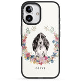 iPhone 16 Pro Max Personalised Black Cocker Spaniel - Watercolour Dog Portrait Black Impact Phone Case