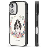 iPhone 16 Pro Max Personalised Black Cocker Spaniel - Watercolour Dog Portrait Black Impact Phone Case