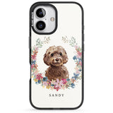 iPhone 16 Pro Max Personalised Brown Cockapoo - Watercolour Dog Portrait Black Impact Phone Case