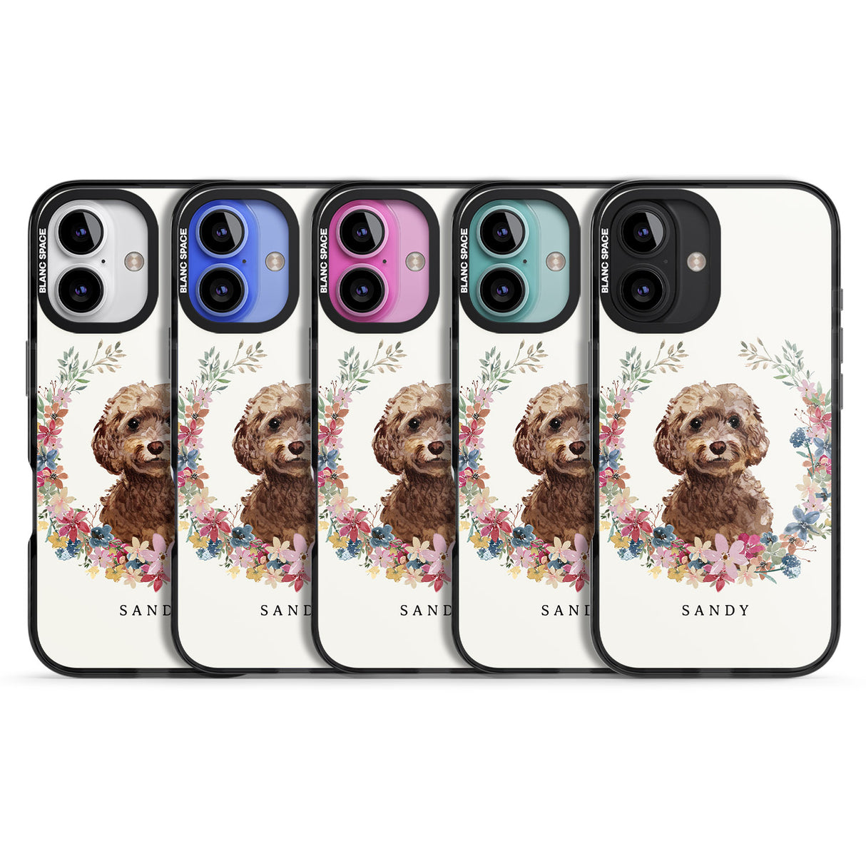 iPhone 16 Pro Max Personalised Brown Cockapoo - Watercolour Dog Portrait Black Impact Phone Case