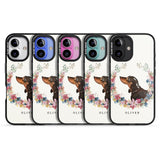 iPhone 16 Pro Max Personalised Black & Tan Dachshund - Watercolour Dog Portrait Black Impact Phone Case