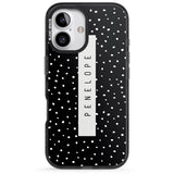 iPhone 16 Pro Max Personalised Black Dots Black Impact Phone Case