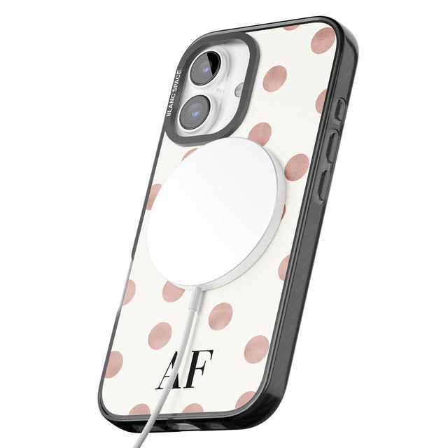 iPhone 16 Pro Max Personalised Initials & Dots Black Impact Phone Case