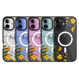 iPhone 16 Pro Max Personalised Ferns & Wildflowers Black Impact Phone Case