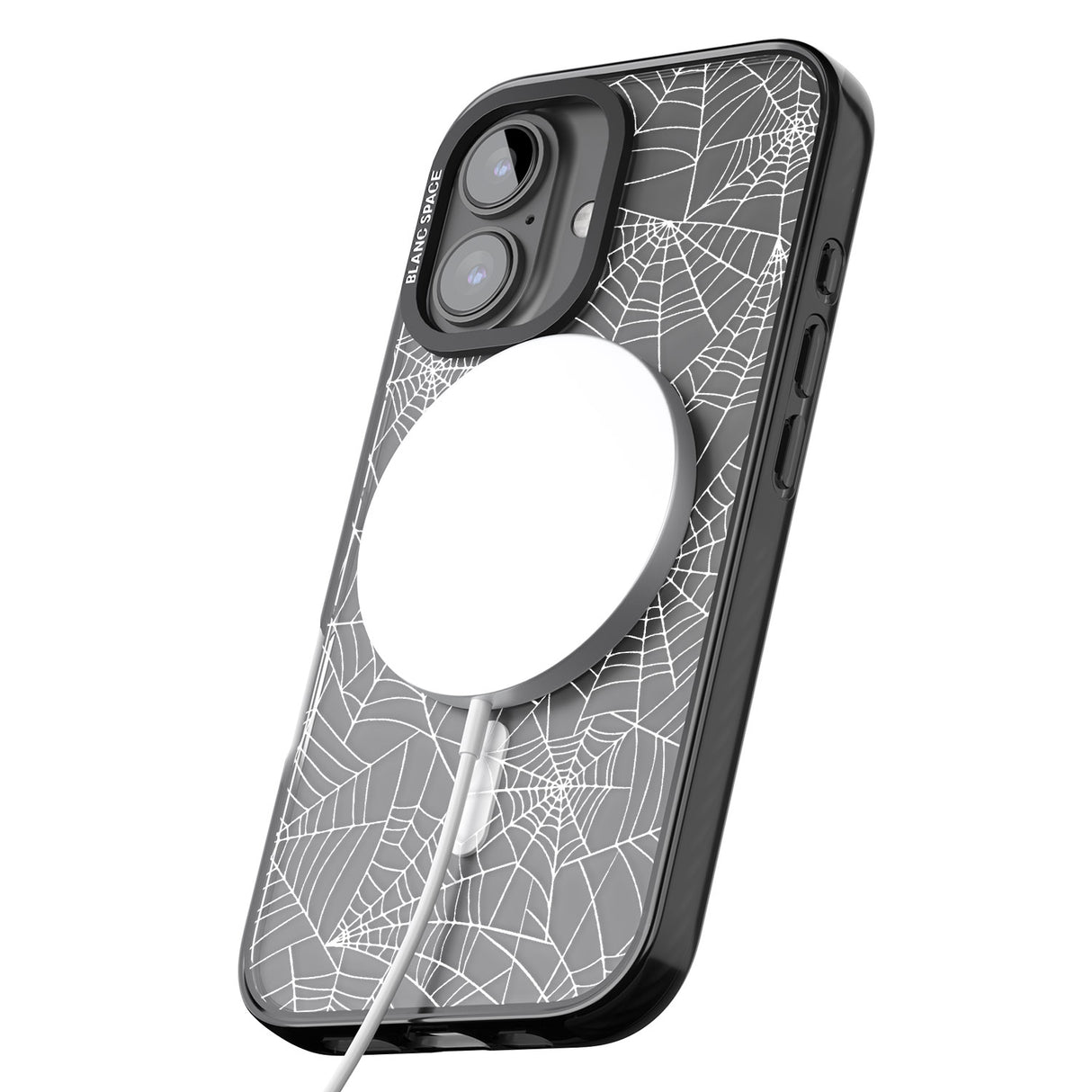 iPhone 16 Pro Max Personalised Spider Web Pattern Black Impact Phone Case