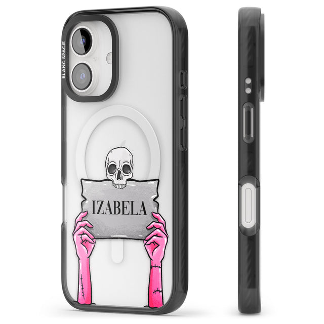 iPhone 16 Pro Max Personalised Grave Plaque Black Impact Phone Case