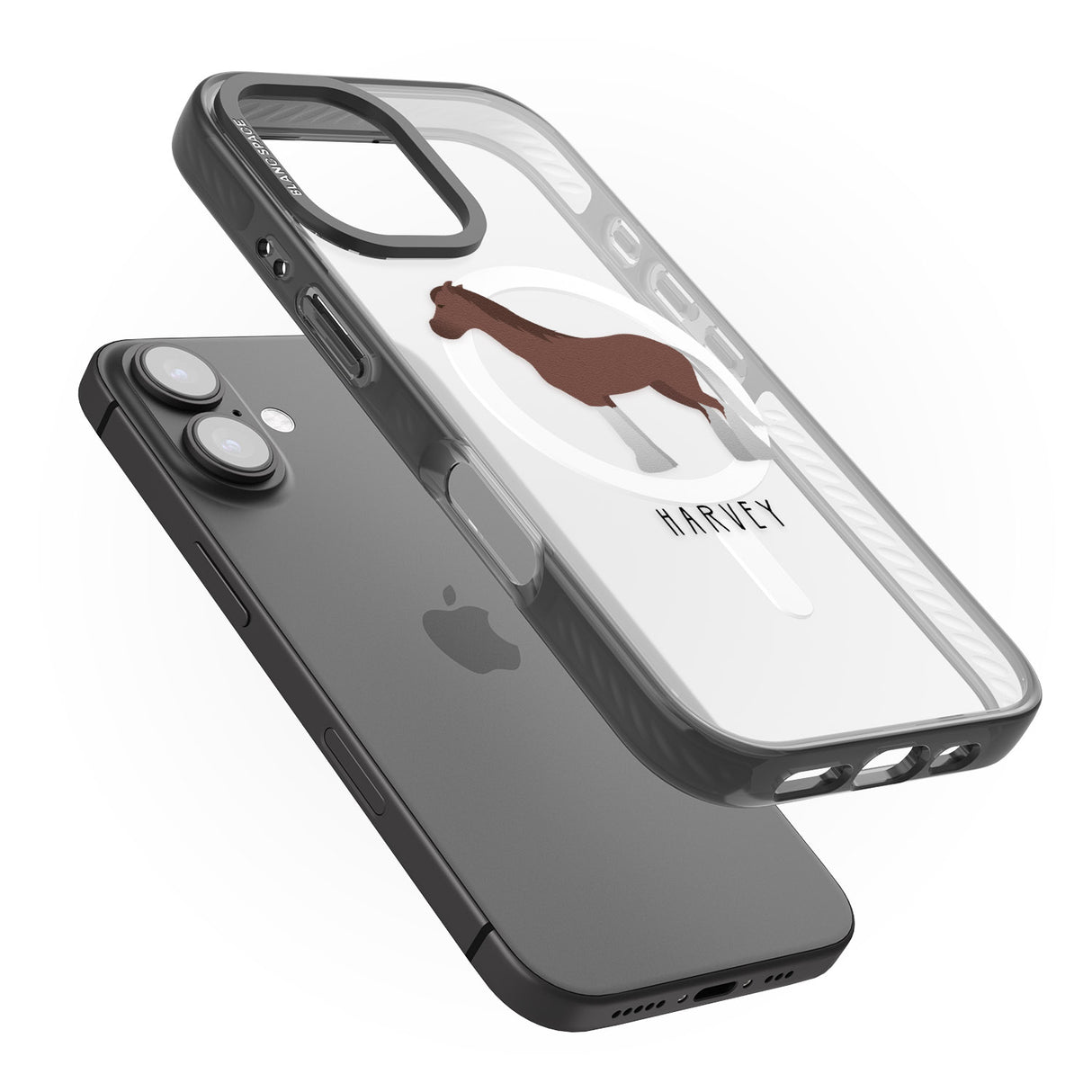 iPhone 16 Pro Max Personalised Brown Horse Black Impact Phone Case