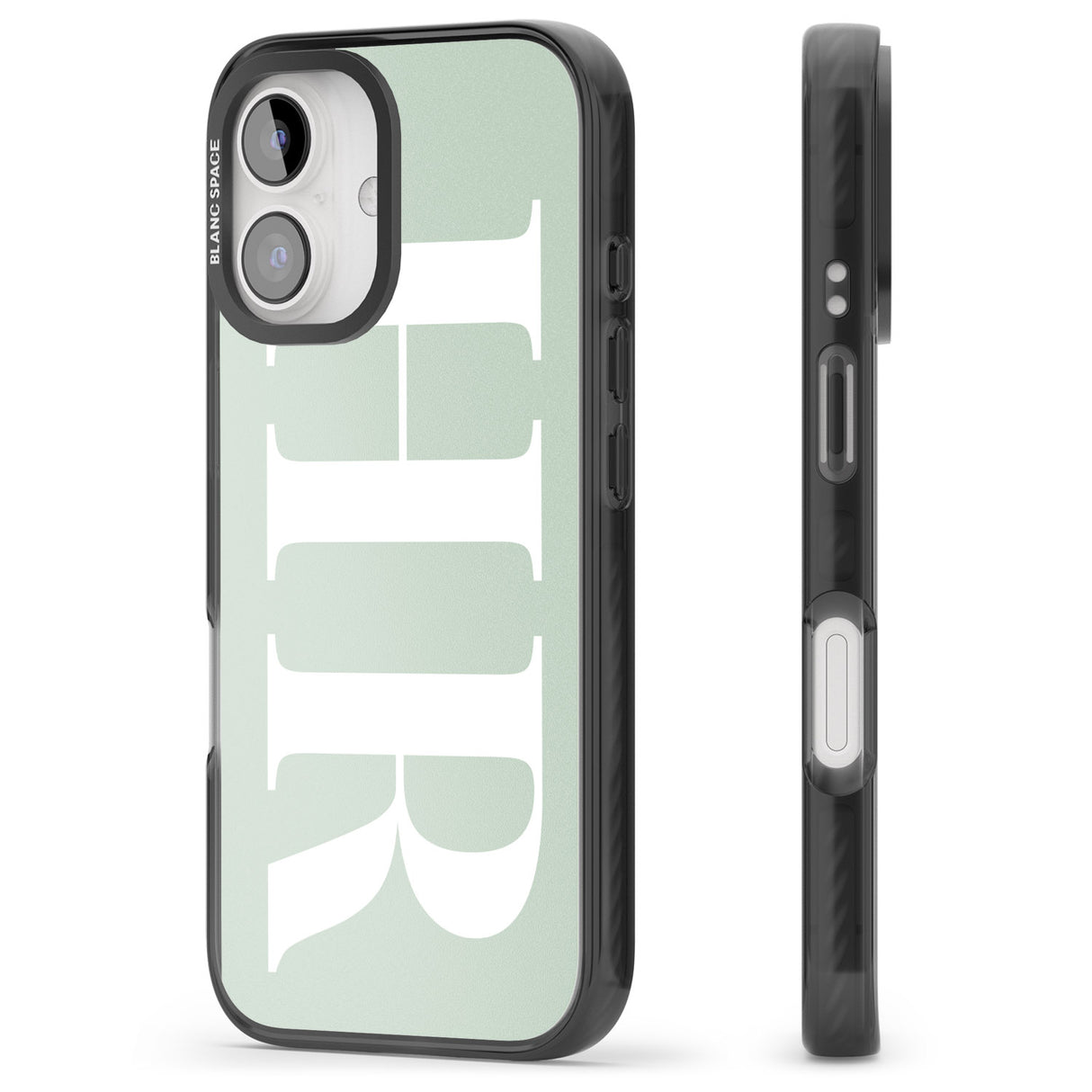 iPhone 16 Pro Max Personalised White & Seafoam Green Personalised Black Impact Phone Case