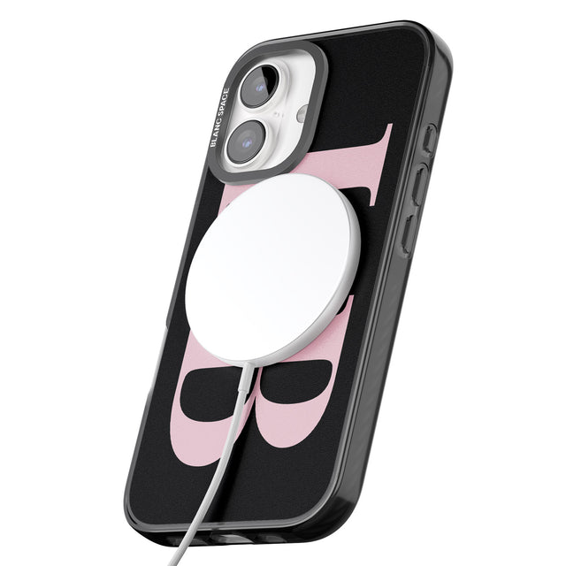 iPhone 16 Pro Max Personalised Pink & Black Letters Black Impact Phone Case