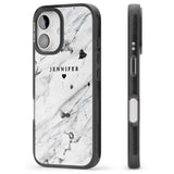 iPhone 16 Pro Max Personalised Black & White Marble Texture Black Impact Phone Case