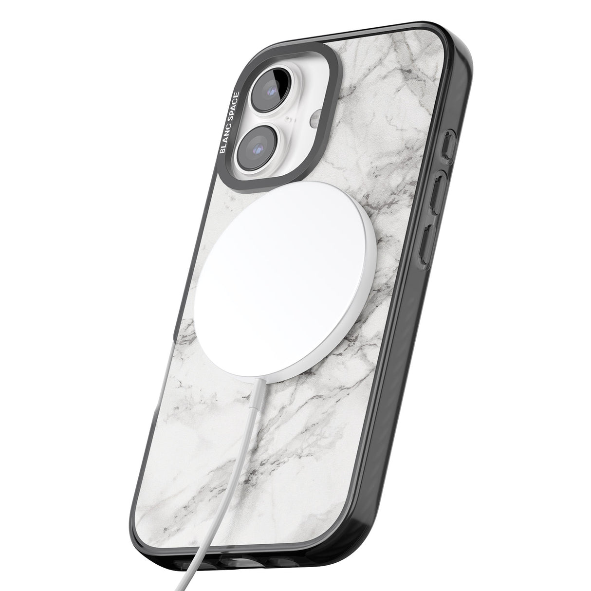 iPhone 16 Pro Max Personalised Classic Grey Marble Black Impact Phone Case