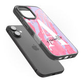 iPhone 16 Pro Max Personalised Pink & Purple - Marble Black Impact Phone Case