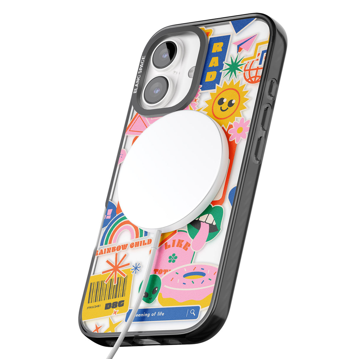 iPhone 16 Pro Max Personalised Nostalgia Sticker Mix #2 Black Impact Phone Case