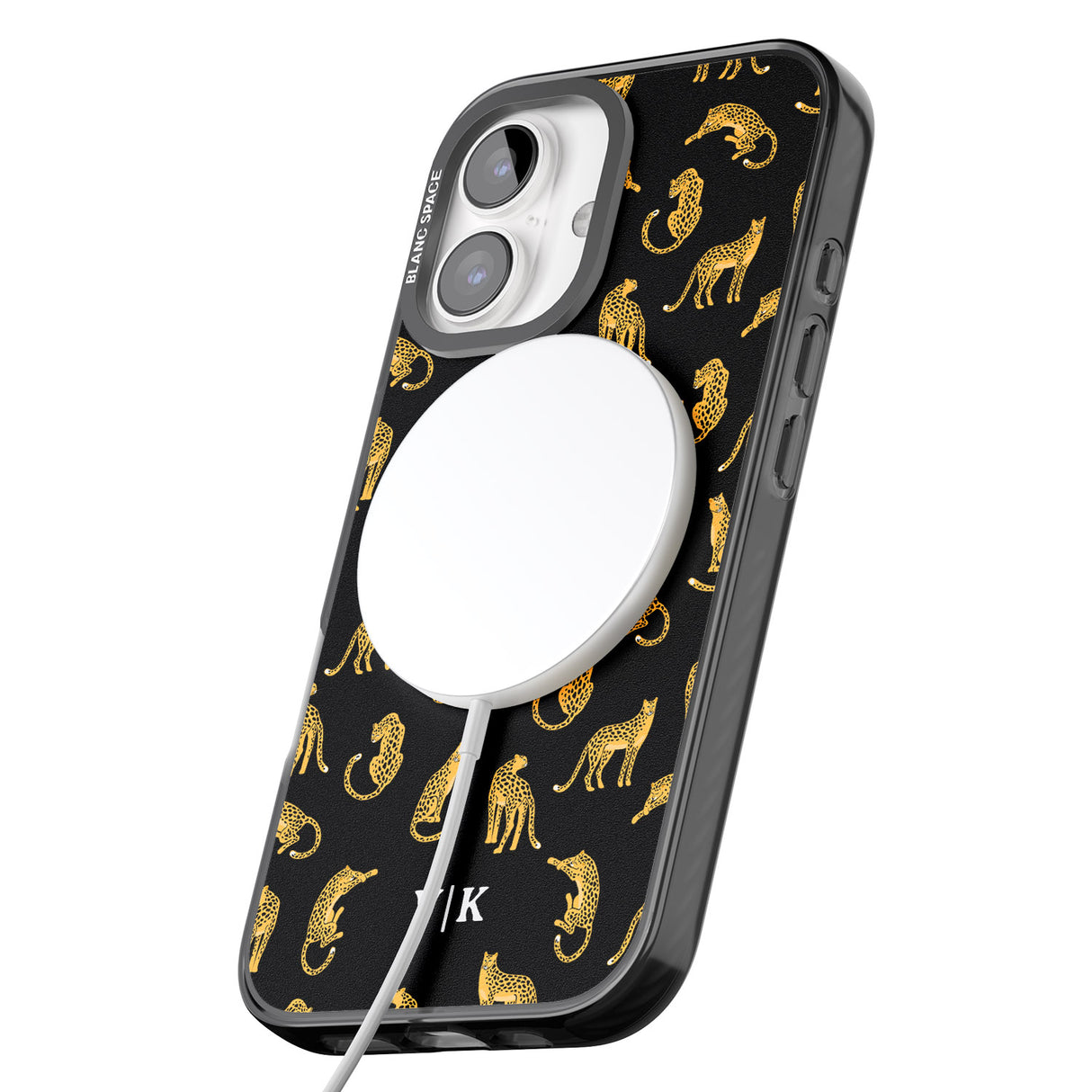 iPhone 16 Pro Max Personalised Cheetah Pattern: Black Black Impact Phone Case