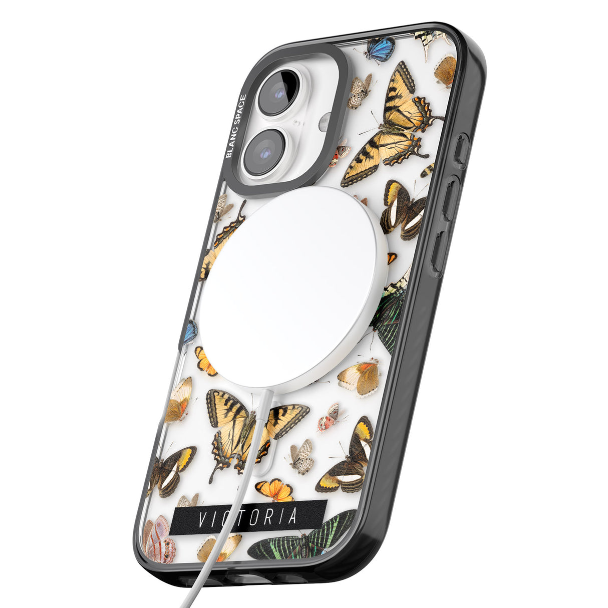 iPhone 16 Pro Max Personalised Photorealistic Butterfly Black Impact Phone Case