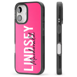 iPhone 16 Pro Max Personalised Bold Name: Pink Black Impact Phone Case