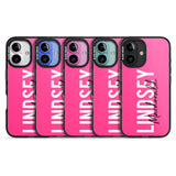 iPhone 16 Pro Max Personalised Bold Name: Pink Black Impact Phone Case