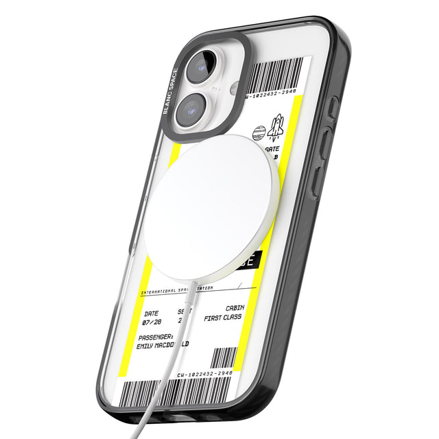 iPhone 16 Pro Max Personalised Jupiter Travel Ticket Black Impact Phone Case