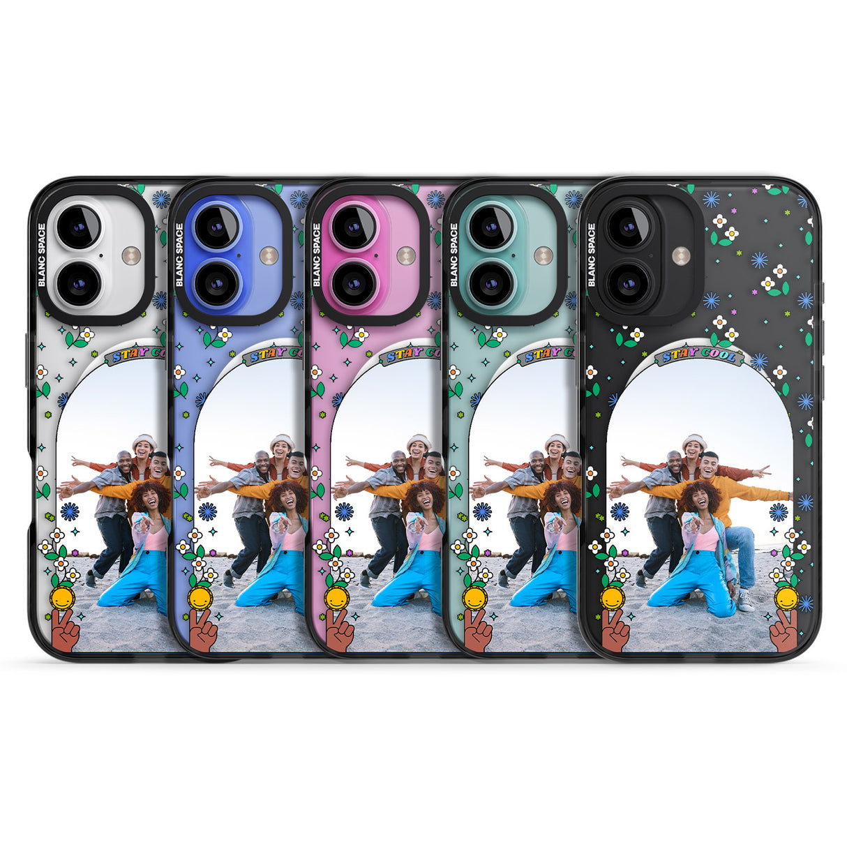 iPhone 16 Pro Max Personalised Summer Photo Frame Black Impact Phone Case + Magsafe