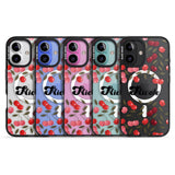 iPhone 16 Pro Max Personalised Cherry Pattern Black Impact Phone Case + Magsafe