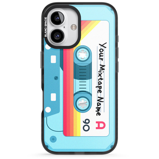 iPhone 16 Pro Max Personalised Sporty Cassette Black Impact Phone Case