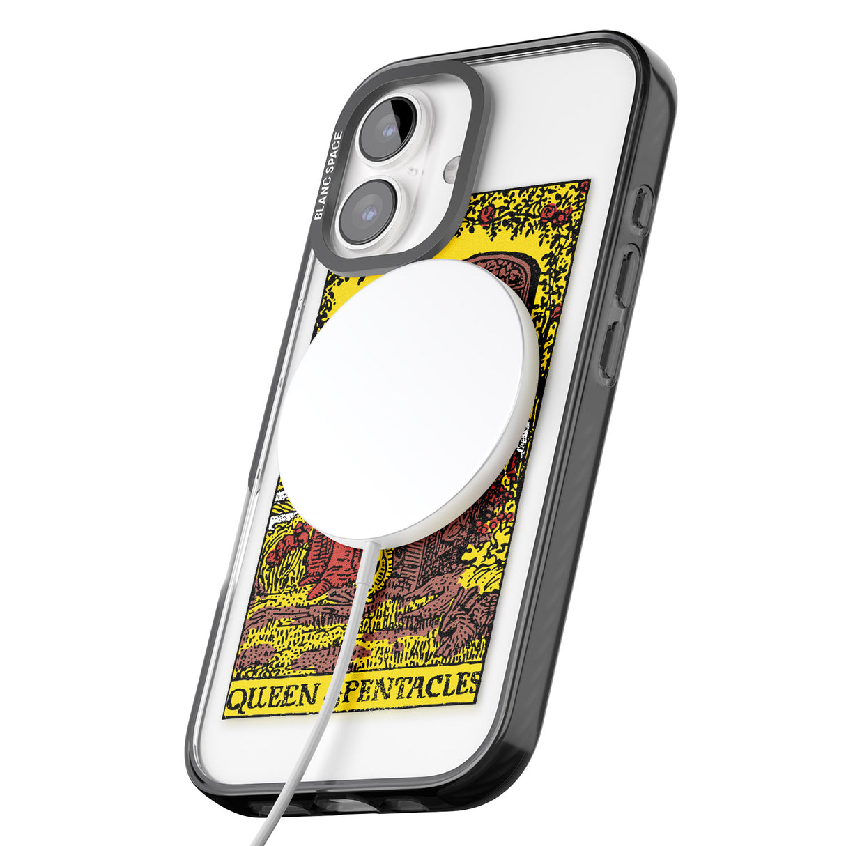 iPhone 16 Pro Max Personalised Queen of Pentacles Tarot Card - Colour Black Impact Phone Case