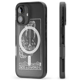 iPhone 16 Pro Max Personalised Ace of Swords Tarot Card - White Transparent Black Impact Phone Case