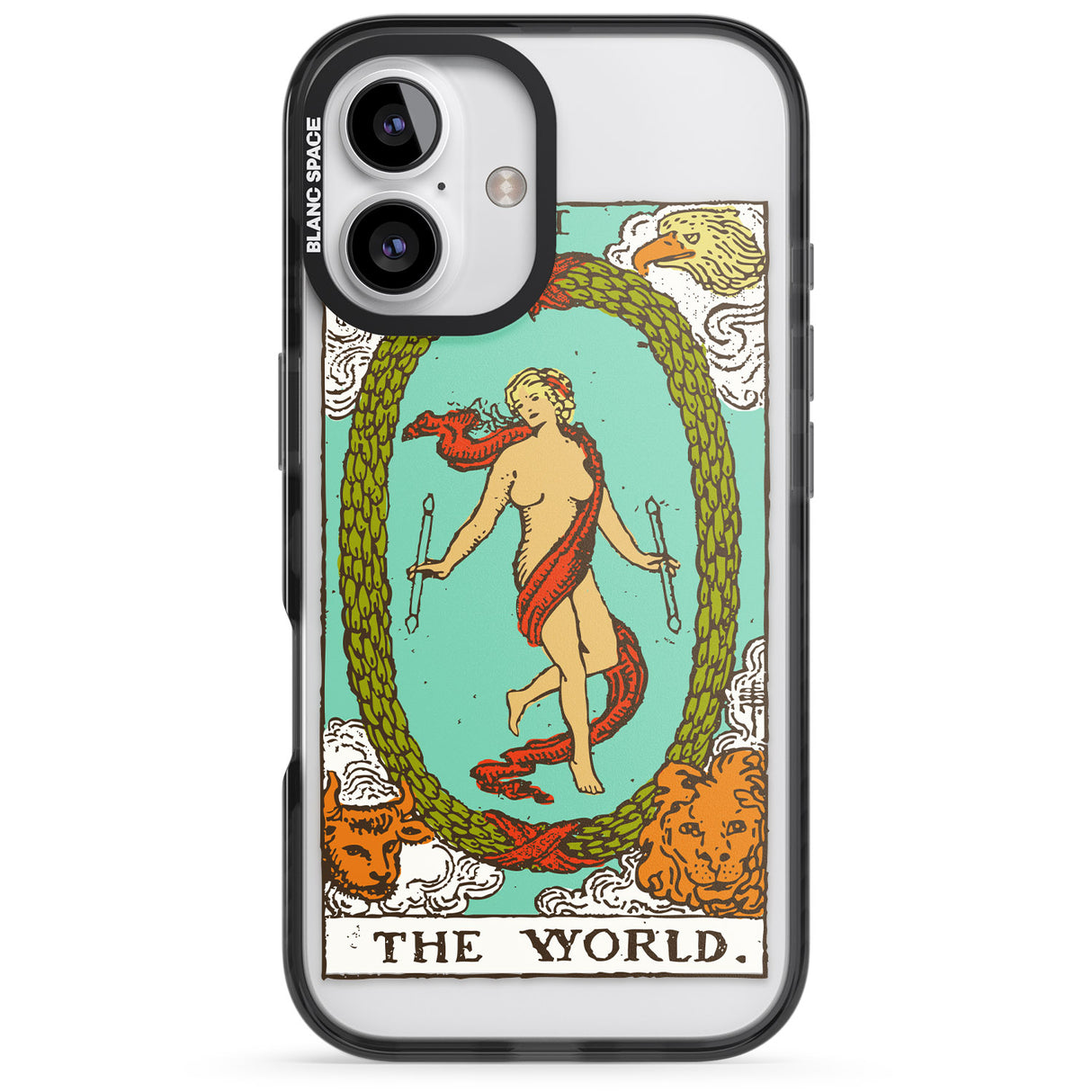 iPhone 16 Pro Max Personalised The World Tarot Card - Colour Black Impact Phone Case