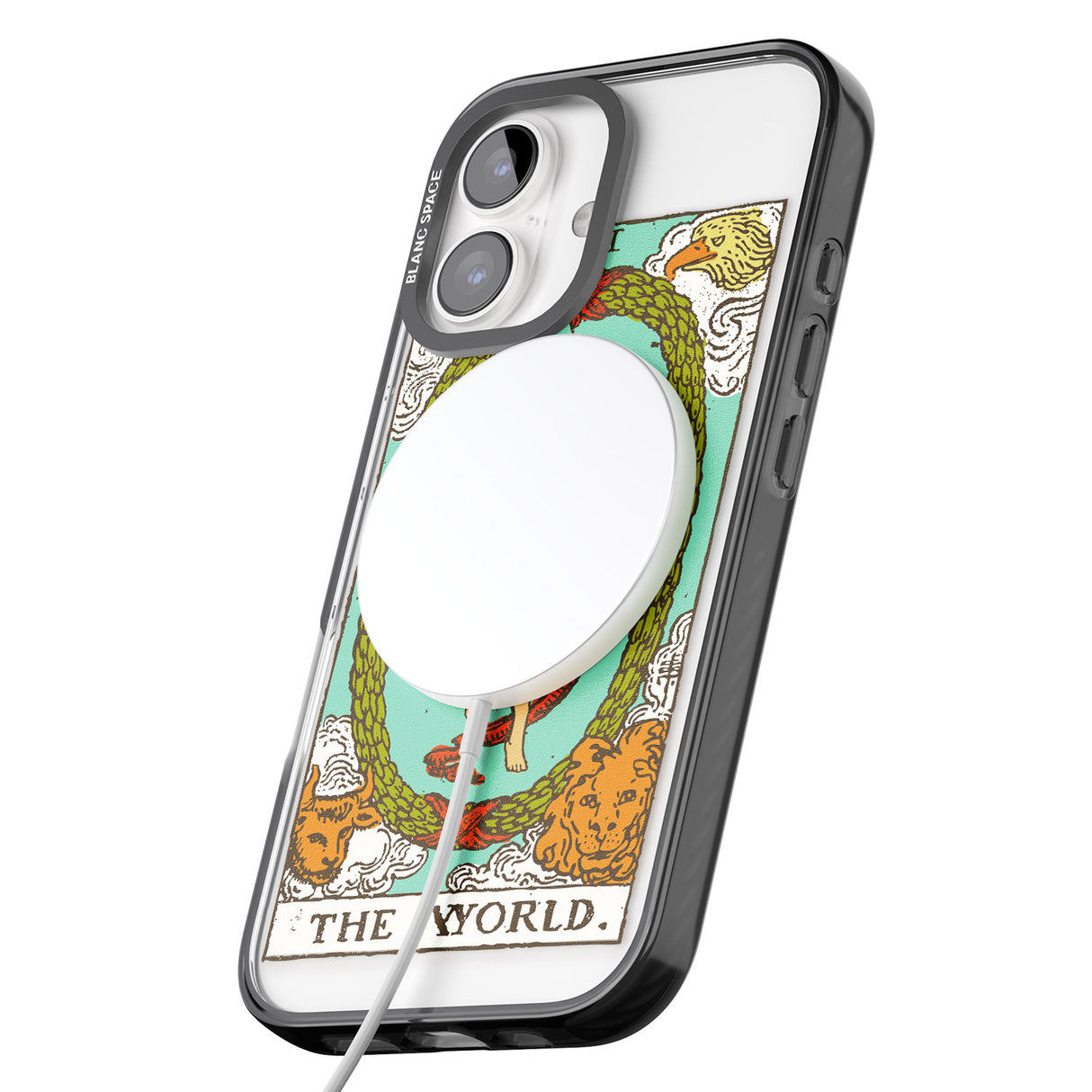 iPhone 16 Pro Max Personalised The World Tarot Card - Colour Black Impact Phone Case