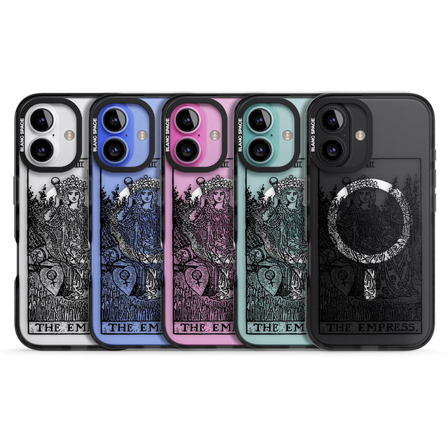 iPhone 16 Pro Max Personalised The Empress Tarot Card - Transparent Black Impact Phone Case