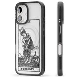 iPhone 16 Pro Max Personalised Strength Tarot Card - Transparent Black Impact Phone Case