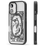 iPhone 16 Pro Max Personalised The World Tarot Card - Transparent Black Impact Phone Case