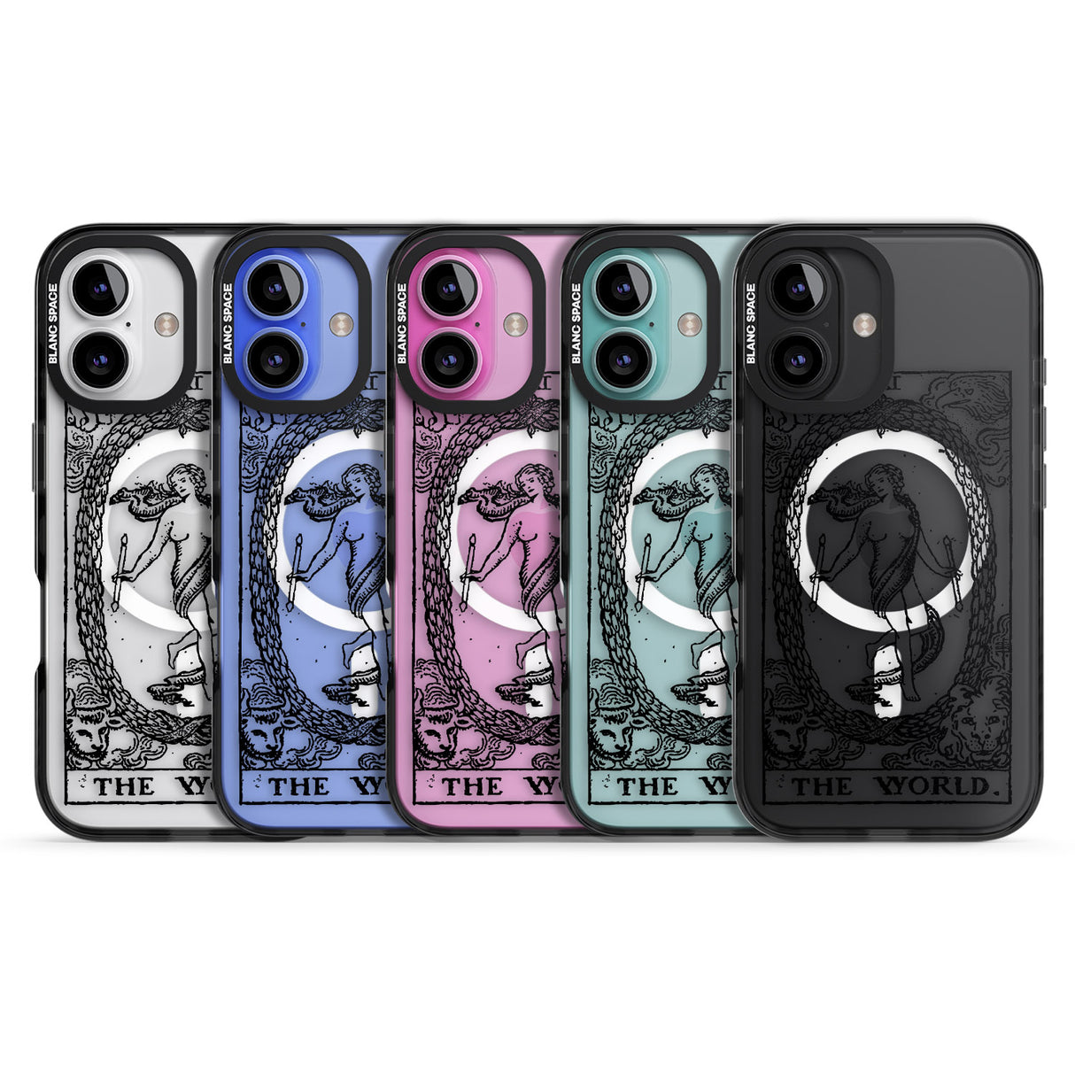 iPhone 16 Pro Max Personalised The World Tarot Card - Transparent Black Impact Phone Case