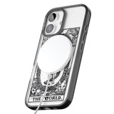 iPhone 16 Pro Max Personalised The World Tarot Card - Transparent Black Impact Phone Case