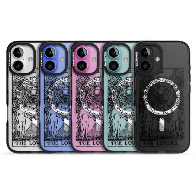 iPhone 16 Pro Max Personalised The Lovers Tarot Card - Transparent Black Impact Phone Case