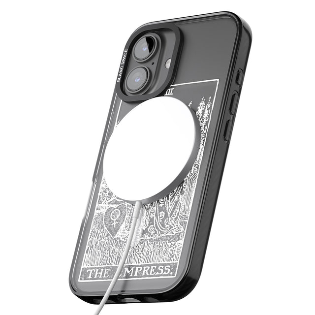 iPhone 16 Pro Max Personalised The Empress Tarot Card - White Transparent Black Impact Phone Case