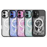 iPhone 16 Pro Max Personalised The World Tarot Card - White Transparent Black Impact Phone Case