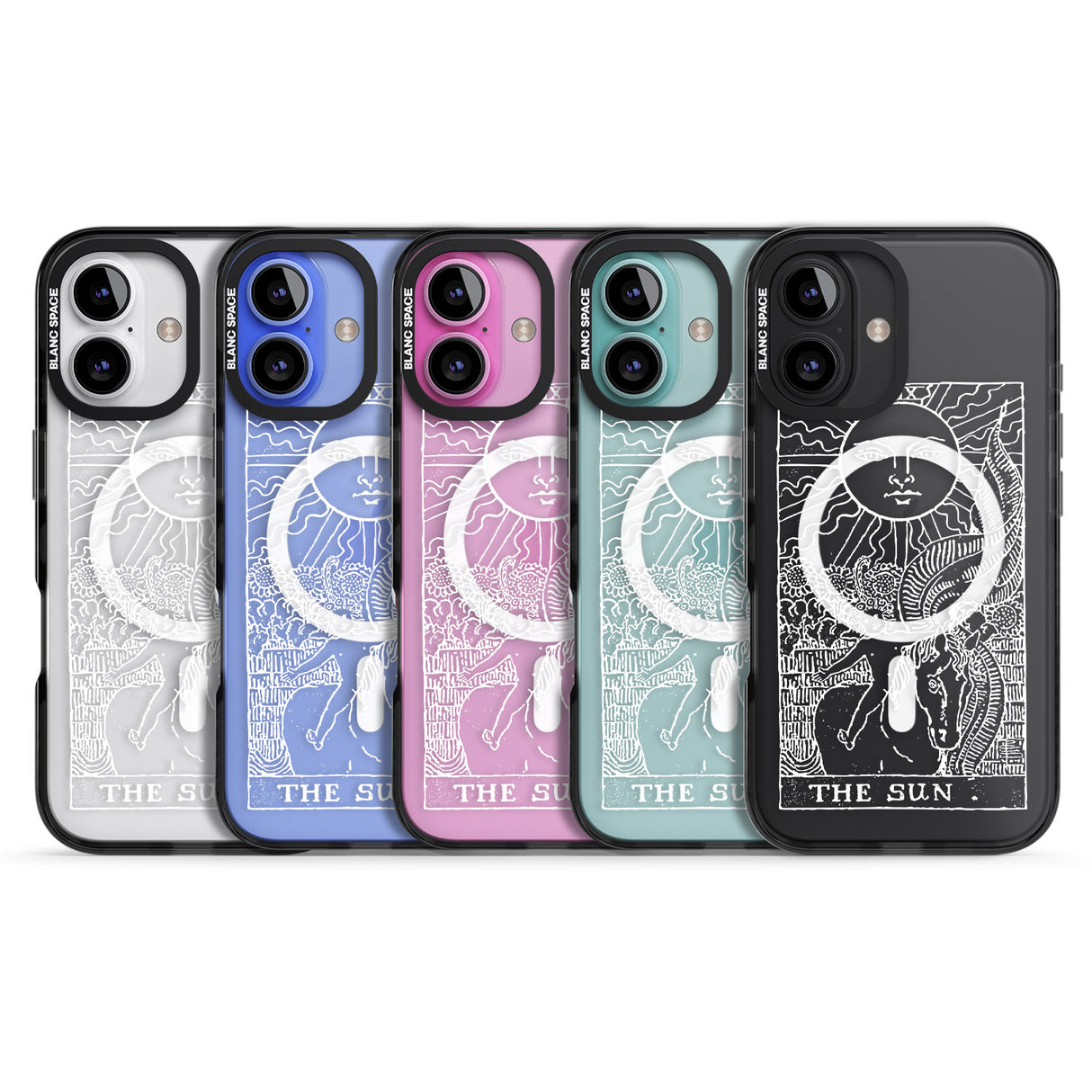 iPhone 16 Pro Max Personalised The Sun Tarot Card - White Transparent Black Impact Phone Case