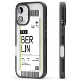 iPhone 16 Pro Max Personalised Berlin Boarding Pass Black Impact Phone Case