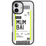 iPhone 16 Pro Max Personalised Mumbai Boarding Pass Black Impact Phone Case