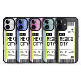 iPhone 16 Pro Max Personalised Mexico City Boarding Pass Black Impact Phone Case