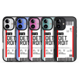 iPhone 16 Pro Max Personalised Detroit Boarding Pass Black Impact Phone Case