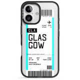 iPhone 16 Pro Max Personalised Glasgow Boarding Pass Black Impact Phone Case