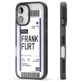 iPhone 16 Pro Max Personalised Frankfurt Boarding Pass Black Impact Phone Case