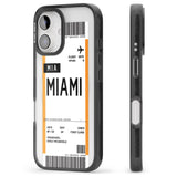 iPhone 16 Pro Max Personalised Miami Boarding Pass Black Impact Phone Case