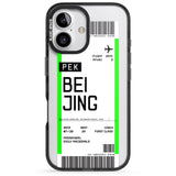 iPhone 16 Pro Max Personalised Beijing Boarding Pass Black Impact Phone Case