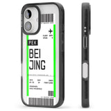 iPhone 16 Pro Max Personalised Beijing Boarding Pass Black Impact Phone Case