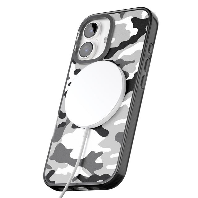 iPhone 16 Pro Max Grey Camo Black Impact Phone Case