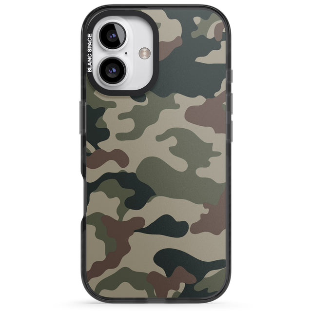 iPhone 16 Pro Max Woodland British Camo Black Impact Phone Case